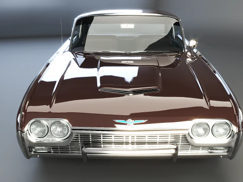 Thunderbird 1961 Convertible Hardtop 3D Model
