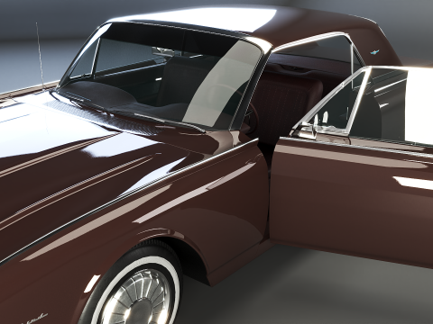 Hardtop Konvertibel Thunderbird 1961 Model 3D