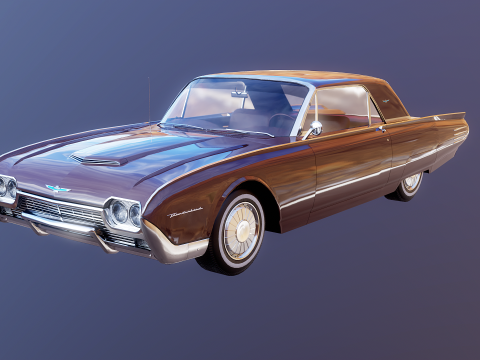 Hardtop Konvertibel Thunderbird 1961 Model 3D