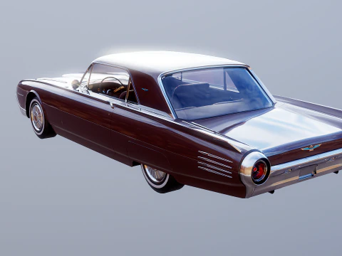 Thunderbird 1961 Convertible Hardtop 3D Model