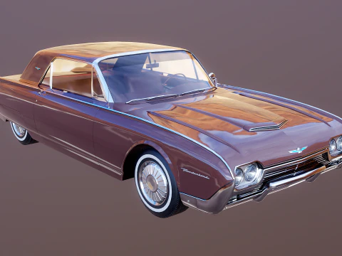 Thunderbird 1961 Convertible Hardtop 3D Model