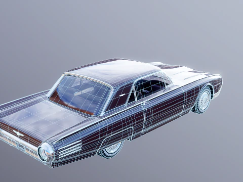 Thunderbird 1961 Convertible Hardtop 3D Model