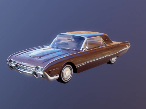 Thunderbird 1961 Convertible Hardtop 3D Model