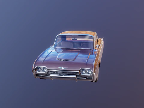 Thunderbird 1961 Convertible Hardtop 3D Model