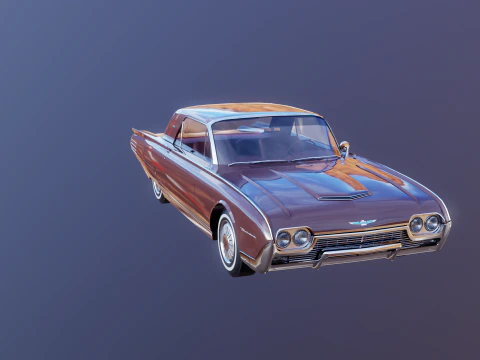 Thunderbird 1961 Convertible Hardtop 3D Model