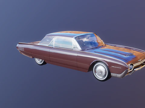 Thunderbird 1961 Convertible Hardtop 3D Model