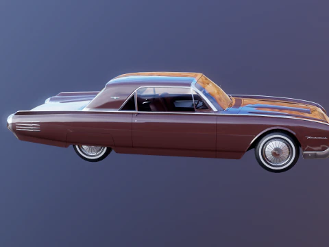 Thunderbird 1961 Convertible Hardtop 3D Model