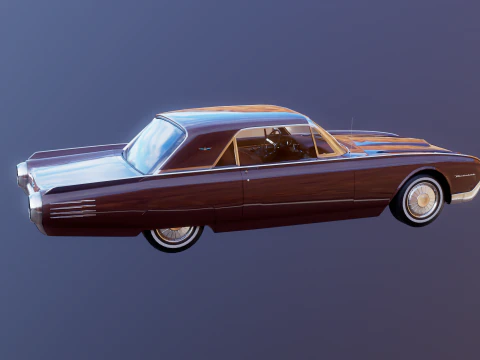 Thunderbird 1961 Convertible Hardtop 3D Model
