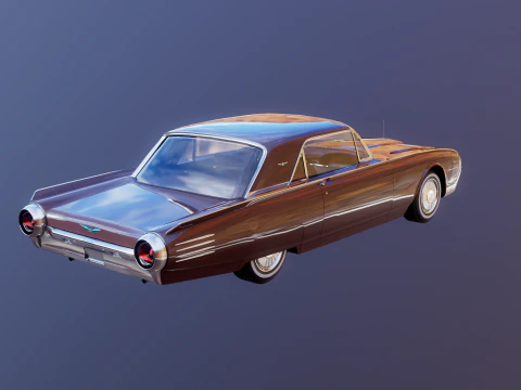 Thunderbird 1961 Convertible Hardtop 3D Model