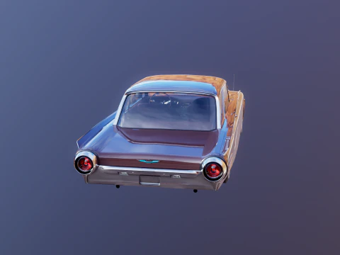 Thunderbird 1961 Convertible Hardtop 3D Model