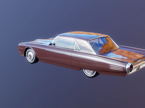 Thunderbird 1961 Convertible Hardtop 3D Model