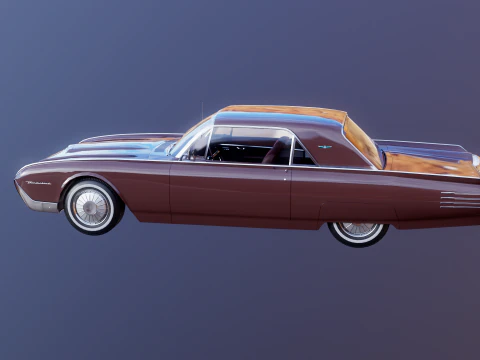 Thunderbird 1961 Convertible Hardtop 3D Model