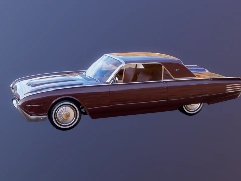 Thunderbird 1961 Convertible Hardtop 3D Model