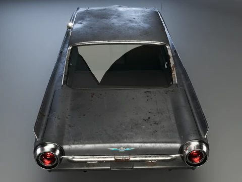 Hardtop Konvertibel Thunderbird 1961 Berumur Model 3D