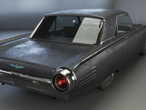Hardtop Konvertibel Thunderbird 1961 Berumur Model 3D