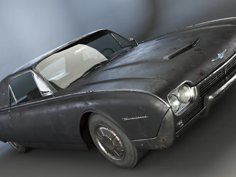 Hardtop Konvertibel Thunderbird 1961 Berumur Model 3D