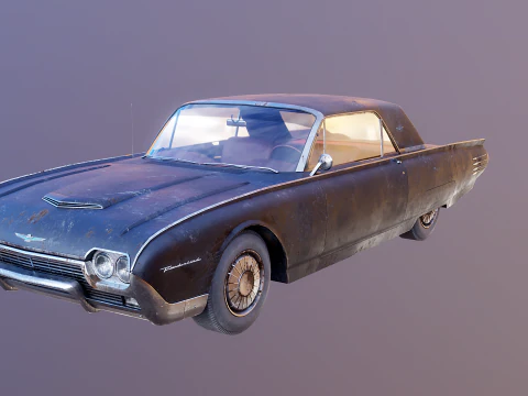 Hardtop Konvertibel Thunderbird 1961 Berumur Model 3D