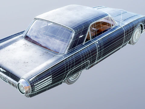 Hardtop Konvertibel Thunderbird 1961 Berumur Model 3D