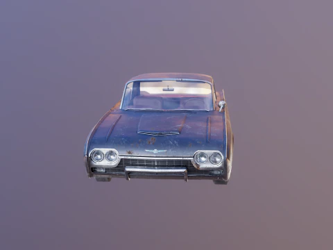 Hardtop Konvertibel Thunderbird 1961 Berumur Model 3D