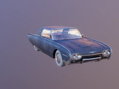 Hardtop Konvertibel Thunderbird 1961 Berumur Model 3D