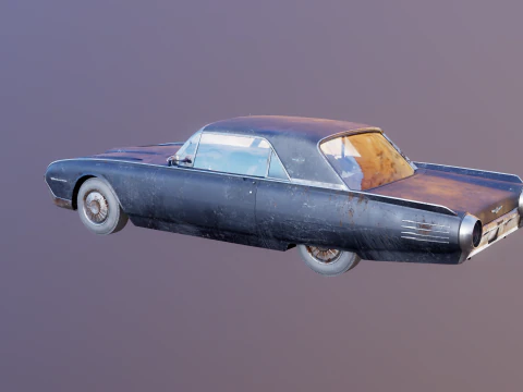 Hardtop Konvertibel Thunderbird 1961 Berumur Model 3D