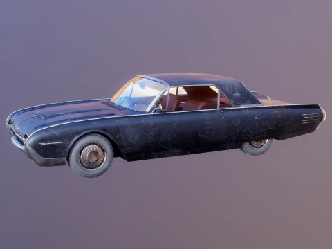Hardtop Konvertibel Thunderbird 1961 Berumur Model 3D