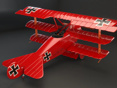 Fokker DR1 Barone Rosso Modello 3D