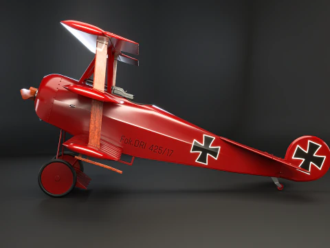 Fokker DR1 Red Baron 3D Model
