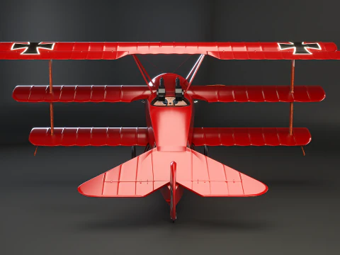 Fokker DR1 Red Baron 3D Model