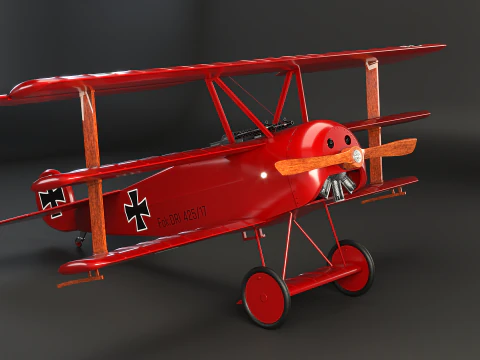 Fokker DR1 Red Baron 3D Model
