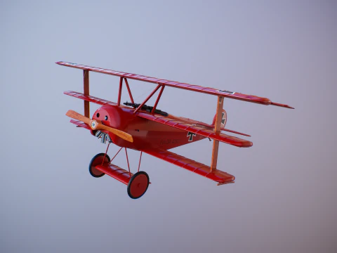 Fokker DR1 Red Baron 3D Model