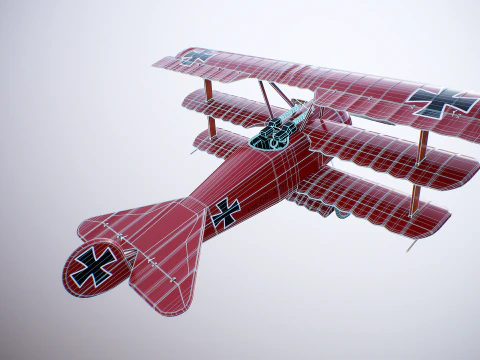 Fokker DR1 Red Baron 3D Model