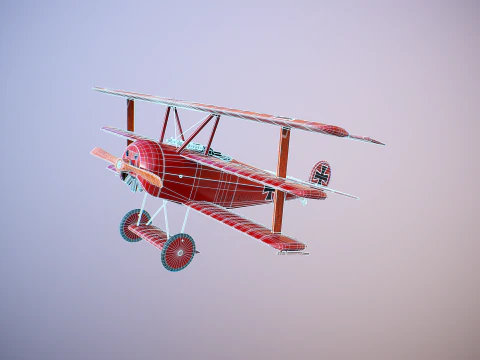 Fokker DR1 Red Baron 3D Model