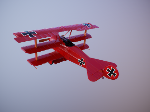 फोककर DR1 रेड बैरन 3D मॉडल