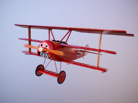 Fokker DR1 Red Baron 3D Model