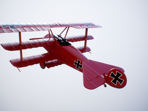 फोककर DR1 रेड बैरन 3D मॉडल