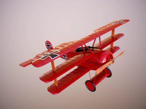 Fokker DR1 Red Baron 3D Model