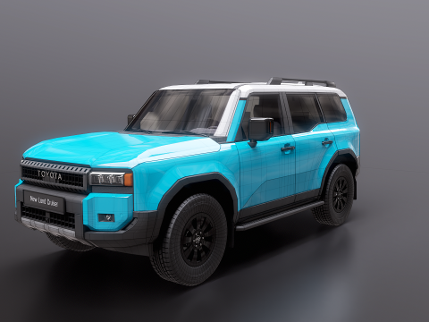 Toyota Land Cruiser 250 et Camping Caravane Modèle 3D