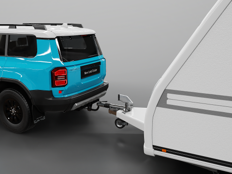 Toyota Land Cruiser 250 et Camping Caravane Modèle 3D