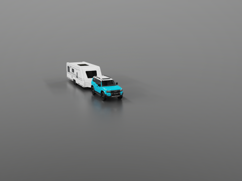 Toyota Land Cruiser 250 et Camping Caravane Modèle 3D