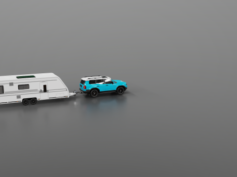 Toyota Land Cruiser 250 et Camping Caravane Modèle 3D