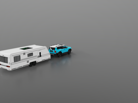 Toyota Land Cruiser 250 et Camping Caravane Modèle 3D