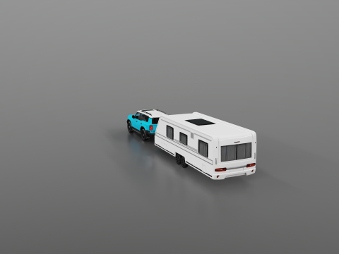 Toyota Land Cruiser 250 et Camping Caravane Modèle 3D