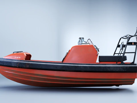 Fast Motor Lifeboat Aged 3D Model