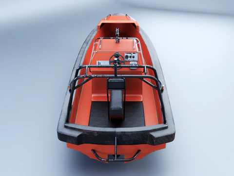Fast Motor Lifeboat Aged 3D Model
