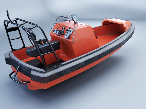 Fast Motor Lifeboat Aged 3D Model
