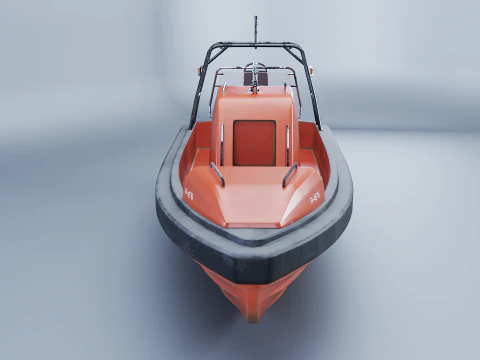 Fast Motor Lifeboat Aged 3D Model