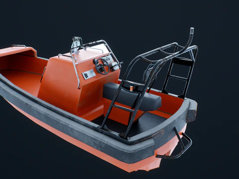 Fast Motor Lifeboat Aged 3D Model