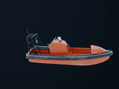 Fast Motor Lifeboat Aged 3D Model