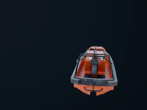 Fast Motor Lifeboat Aged 3D Model